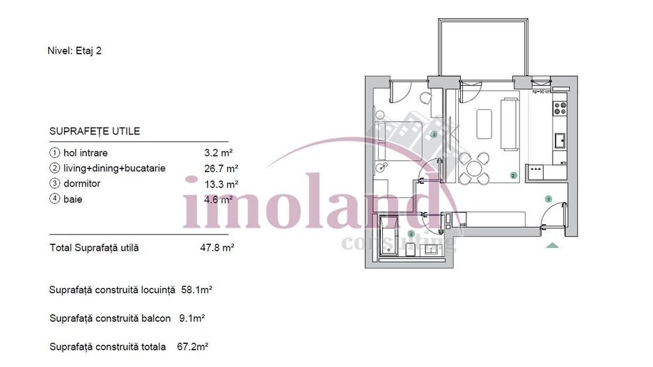 Vanzare - apartament 2 camere - NOU - 2026 - Avalon Estate-Pipera - Schiță 12