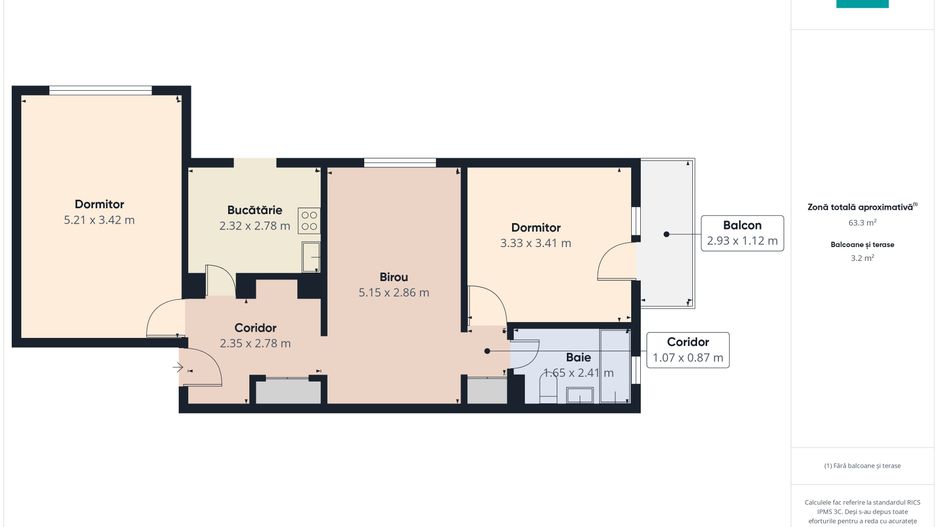 Apartament 3 camere, 63 mp, Decebal ,Oradea - Poză 10