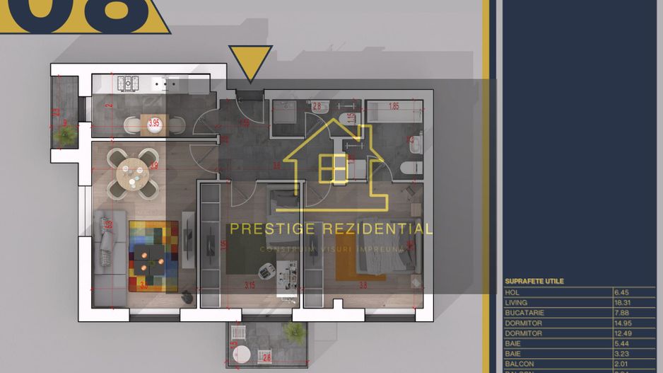 Apartament 3 Camere ,Finalizat, Super Oferta,TITAN- OZANA,METROU - Schiță 2