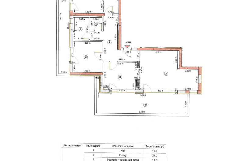 Penthouse cu 3 camere, Coresi Avantgarden, Brașov - Schiță 11