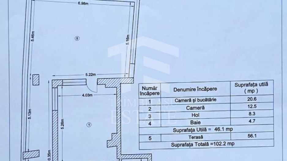 FERDINAND - Veris Residence | 2 camere + terasa 56mp bloc 2022 - Schiță 26