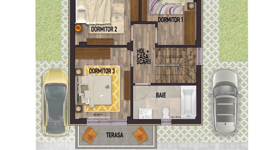 vila ind.+2parcari/112mp utili/115mp curte libera-Leordeni/Spl. Unirii - Poză 9