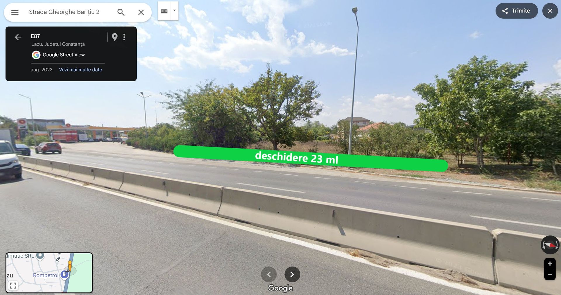 Teren intravilan 1500 mp dubla deschidere Lazu Benzinaria Rompetrol - Poză 5