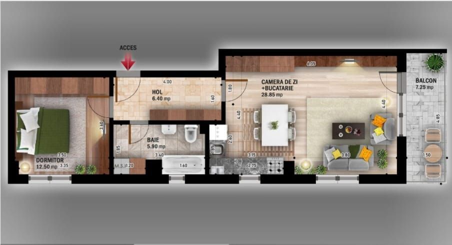 APARTAMENT 2 CAMERE FINALIZAT - Poză 4