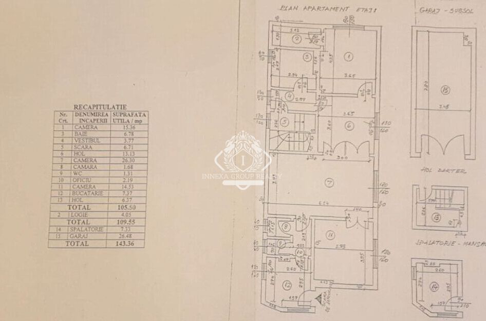 Stefan cel Mare | Apartament 4 camere in vila | 109mp | Garaj - Poză 14