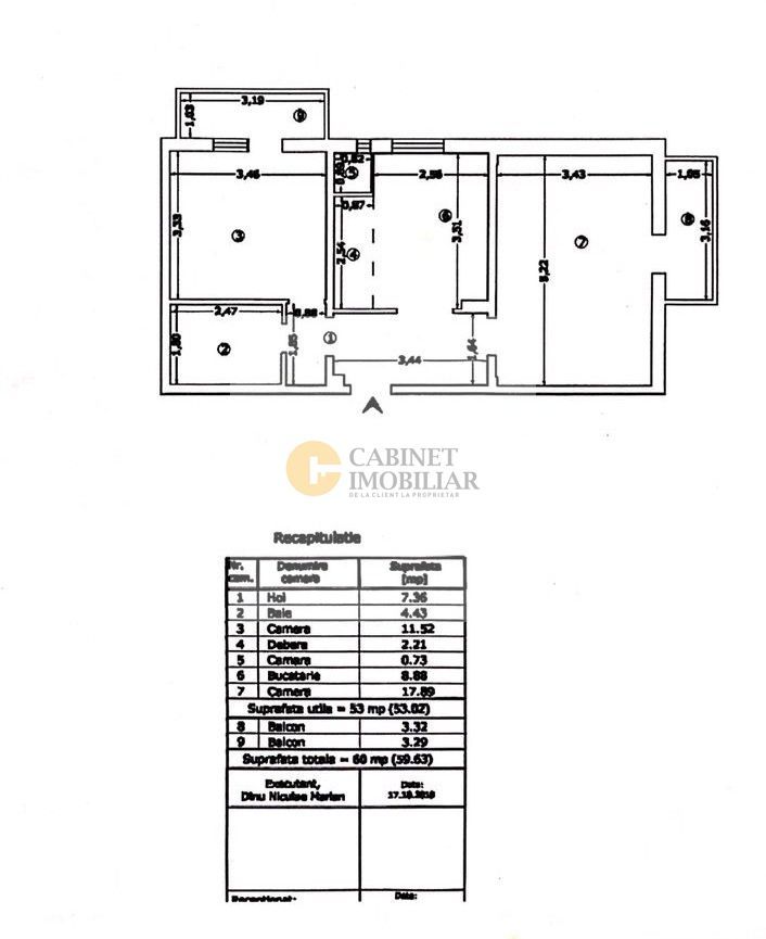 2 Camere-60MP | Decomandat | Credit | Centrala | Metrou Gorjului-8min - Schiță 10