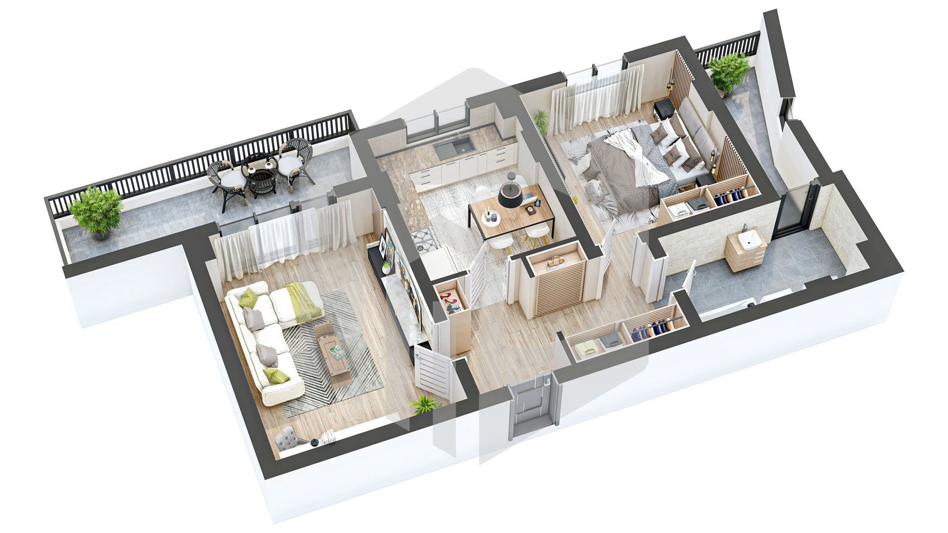 Apartament 2 camere| Etaj intermediar | Terasa 14mp | Rahovei | - Poză 13