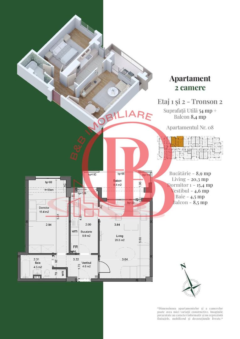 Titan Pallady Metrou Nicolae Teclu | 2 Camere decomandate - Schiță 1