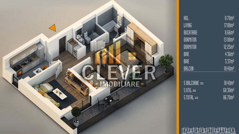 Apartament 3 camere cu Terasa Theodor Pallady Sector 3 - Poză 2