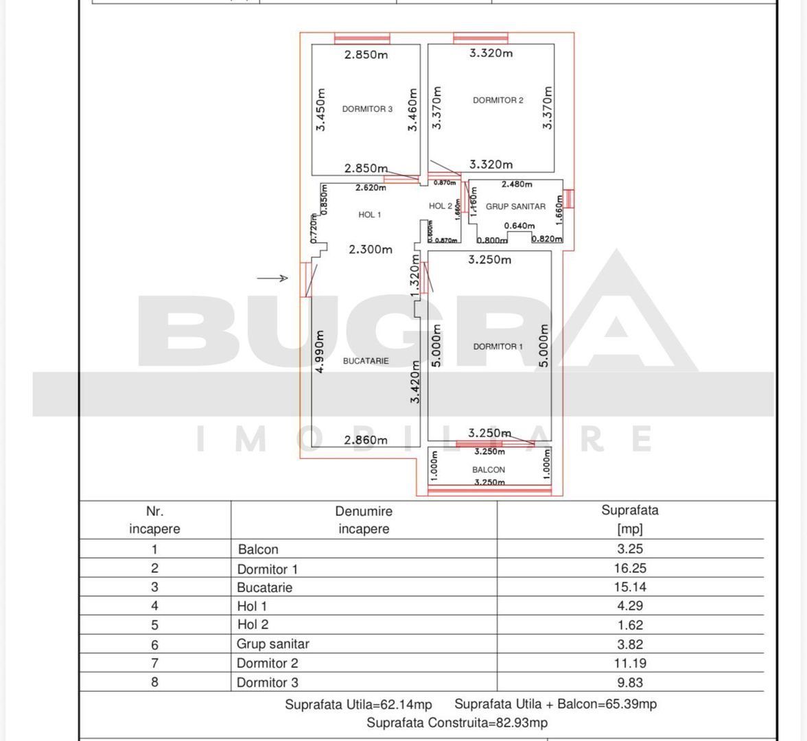 Apartament 3 camere decomandate, 62 mp,  Piata Zorilor - Poză 9