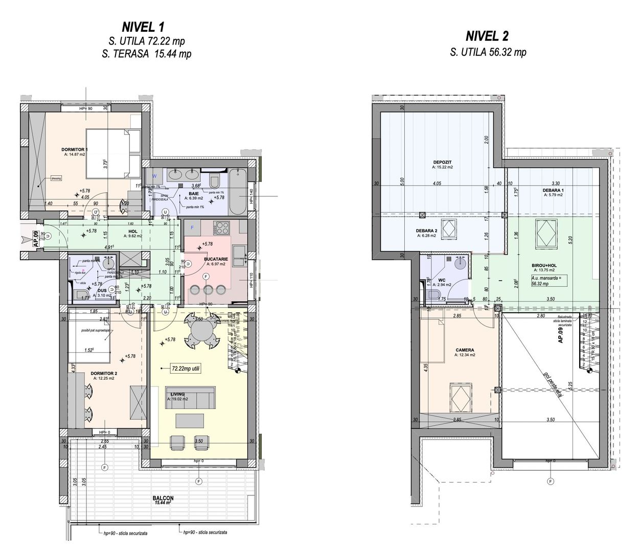 Penthouse 5 camere, 128,54 mp utili + terasa– DaVinci Homes - Schiță 16