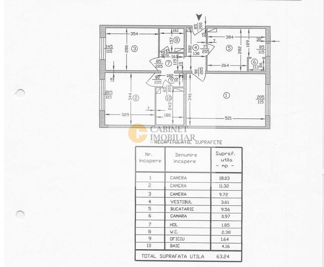 3 Camere - 64MP | Decomandat | 2 Bai | 1981 | Uverturii - Schiță 8