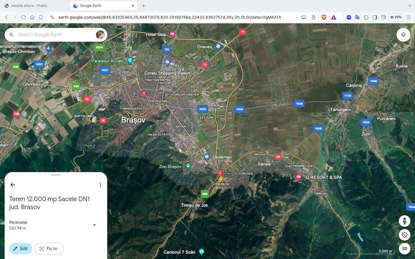 Teren intravilan 12.000 mp Sacele 50 m deschidere la DN1 Hotel Ramada - Poză 5