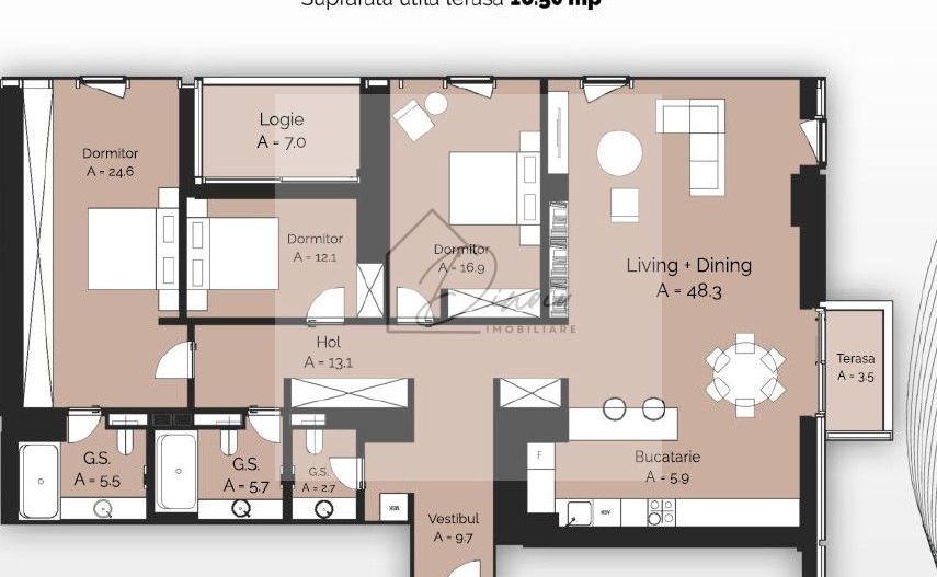 Apartament 4 camere CORTINA ELYSIUM I CESIUNE I COMISION 0% - Poză 2
