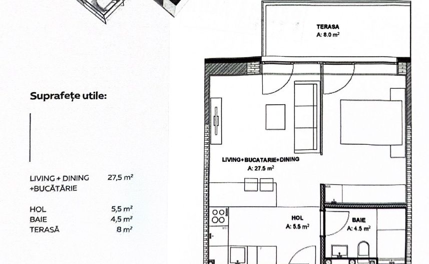 Vânzare, studio dublu, Pipera, București - Schiță 10