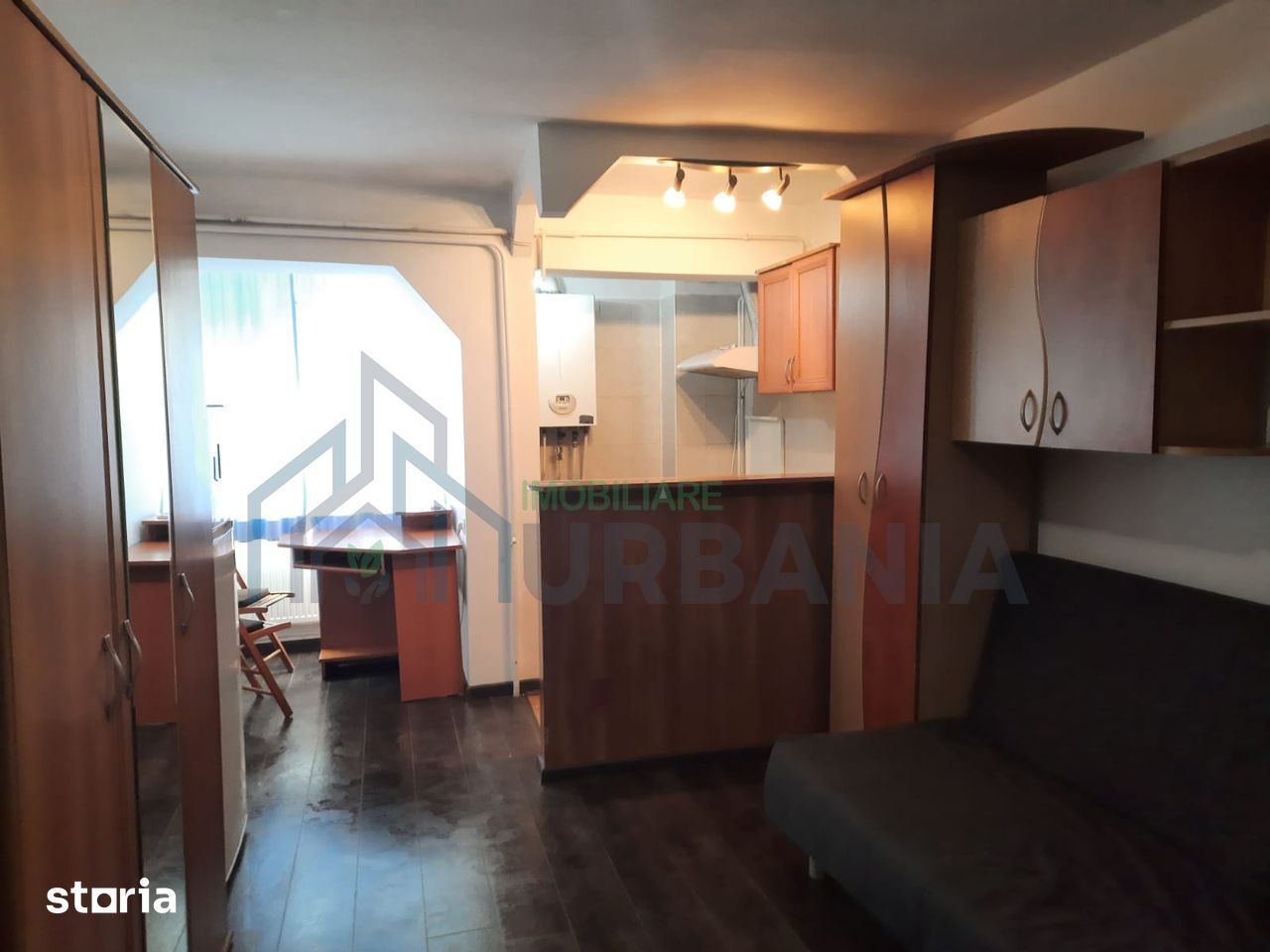 Garsonieră de închiriat, cartier Galata, Iași – utilată complet, aer condiționat, centrală proprie - Poză 1