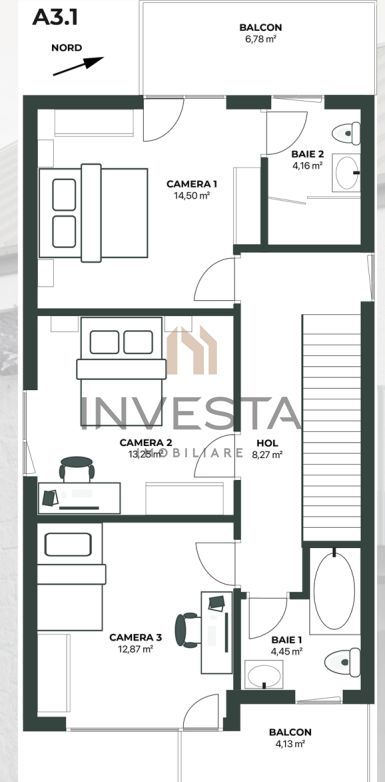 Casa individuala 280 mp teren,  Ansamblu Rezidential Nou, Popesti Cluj - Schiță 4