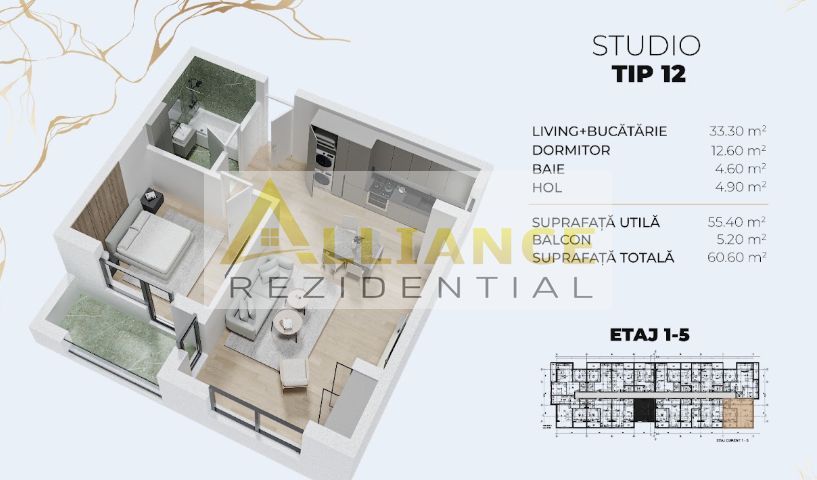 2 CAMERE TIP STUDIO | 60 MP | Metrou Berceni - Poză 1