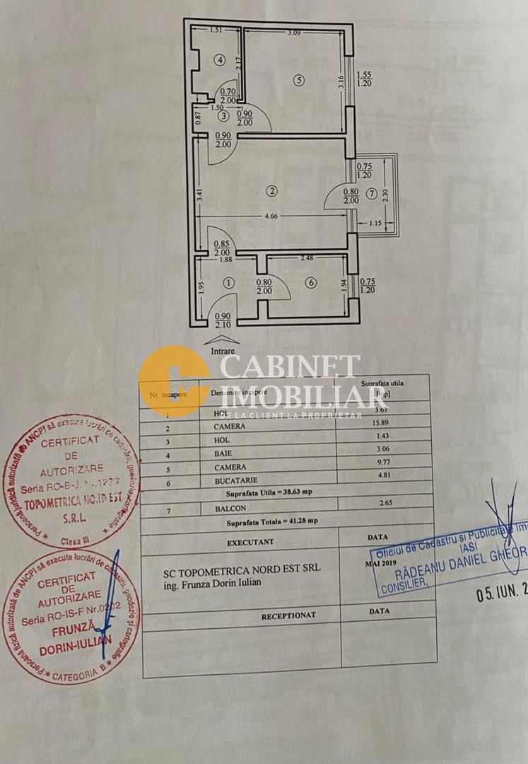 PACURARI - APARTAMENT CU 2 CAMERE - RENOVAT - MOBILAT/UTILAT - Schiță 7