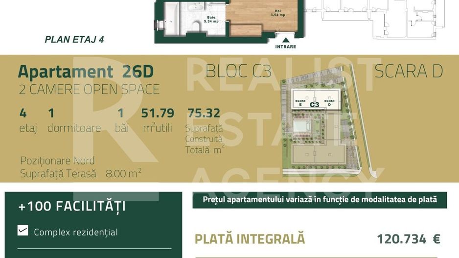 Vânzare, apartament, 2 camere, zona Torontalului, Timișoara - Schiță 8