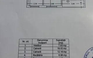 Apartament 2 camere Titan 55 mp centrala proprie - Schiță 11