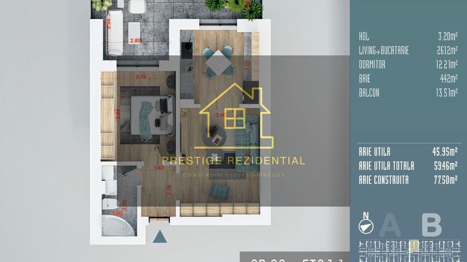 Apartament 2 cam, Investitie, Direct Dez, Comision 0, Titan - Poză 1