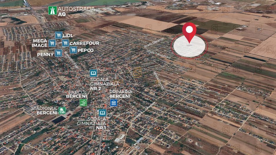 Lot de teren intravilan, 416 mp, deschidere 18.76 ml, Comuna Berceni - Poză 3