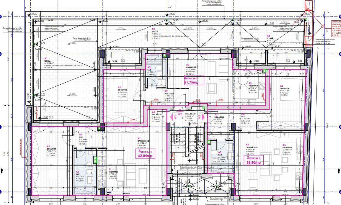 Vanzare apartament 2 camere Marasti, 62 mp plus 44 mp terasa - Poză 5