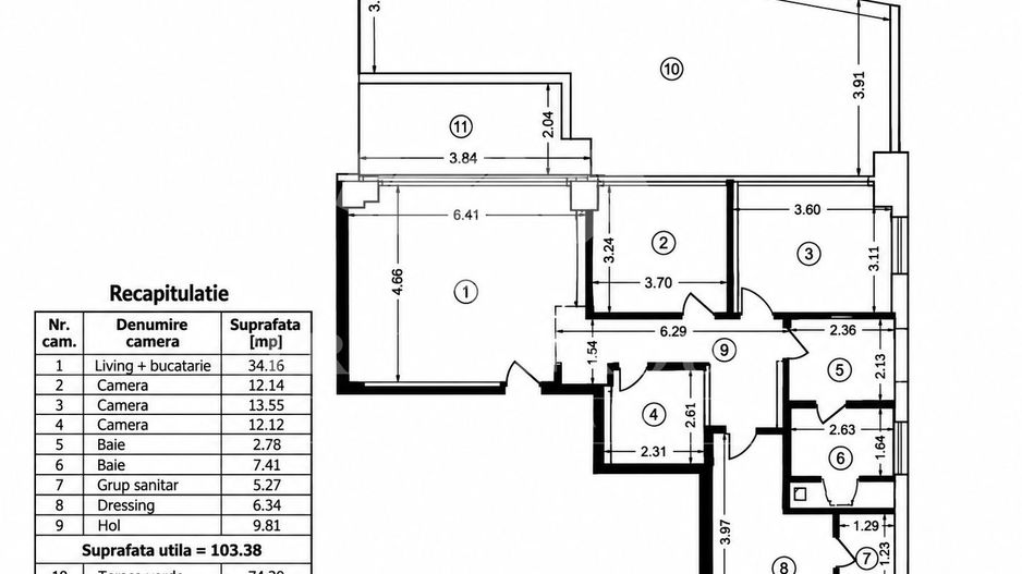 Apartament 4 camere Capitale | Parter cu Gradina de  74mp | 2 Parcari & Boxa - Schiță 29