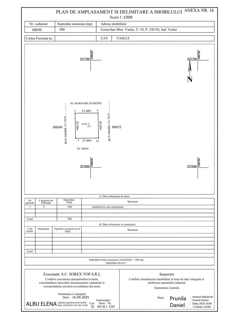 INVESTITIE - Teren lot 500 mp, zona FILATURII - Str. D. CANTEMIR; - Poză 5