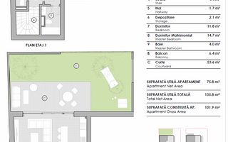 Apartament de lux 3 camere de tip duplex cu curte proprie - Domenii - Poză 17