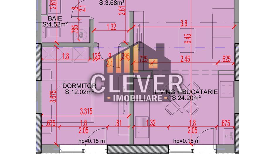 Apartament 2 camere Parcul Teilor Pallady,  Parcare gratis, Comision 0% - Schiță 19