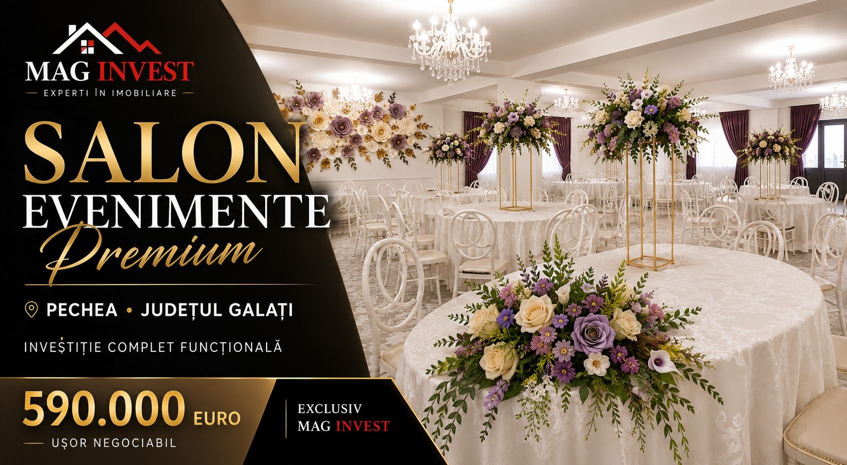 LORD HOUSE EVENTS – salon de evenimente premium, loc. Pechea - Poză 1