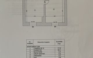 Apartament 2 camere de inchiriat, 55 mp, zona Vitan - Schiță 6