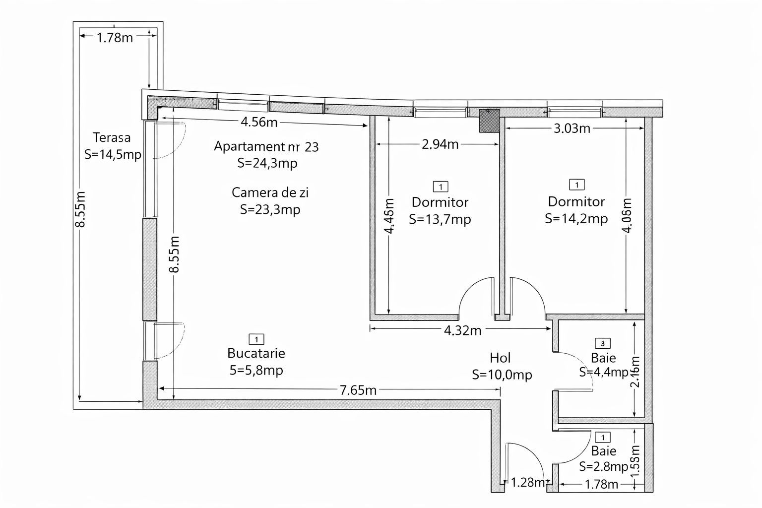 Apartament 3 camere - 74 mp - 2 Parcari -  Frunzisului - Poză 11