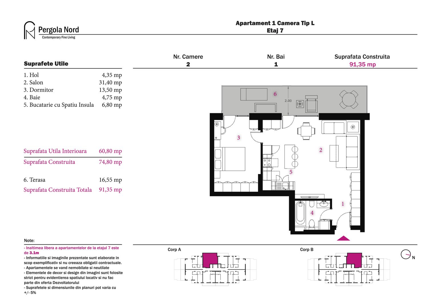 Apartament Tip L, etaj 1 - 6 - Poză 2