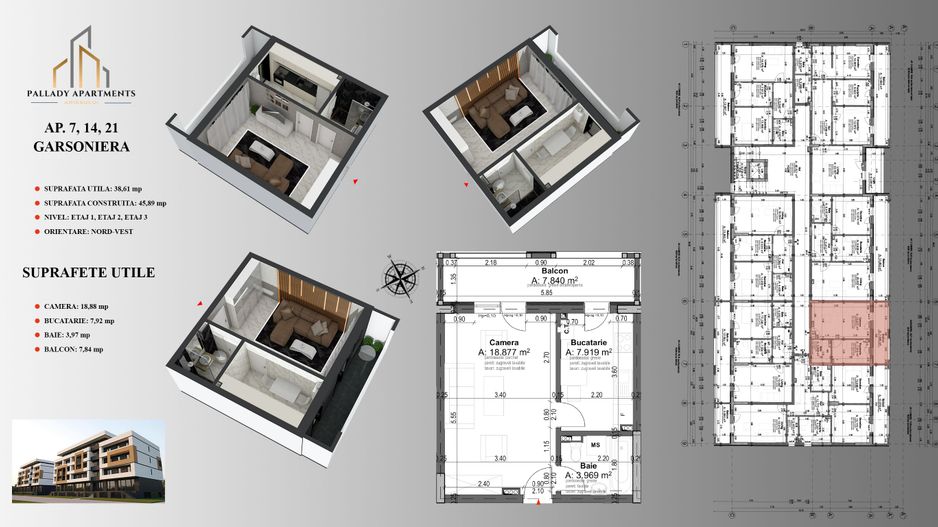 GARSONIERA DECOMANDATA IN BLOC P+4 / PALLADY, METROU N. TECLU! - Poză 3