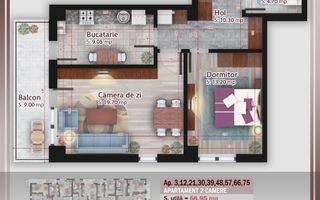 Ideal locuit sau investiție | 2 camere Pallady | Comision 0% - Schiță 14