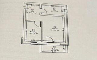Apartament 1 cameră bloc nou Giroc etaj 1 - Schiță 9