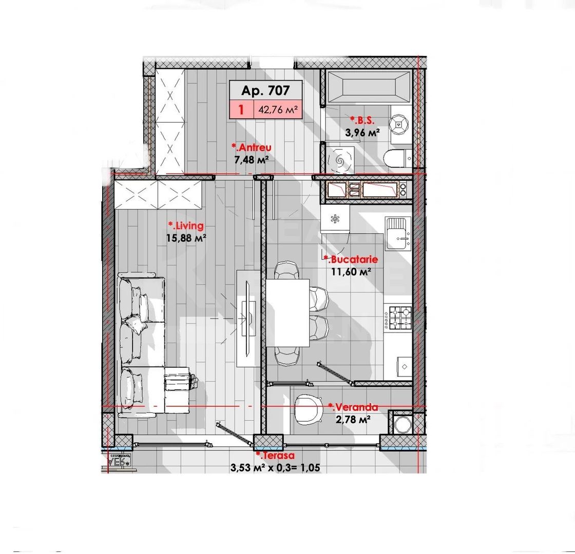 Vânzare, apartament, 1 cameră, șos. Hâncești, Telecentru - Poză 6