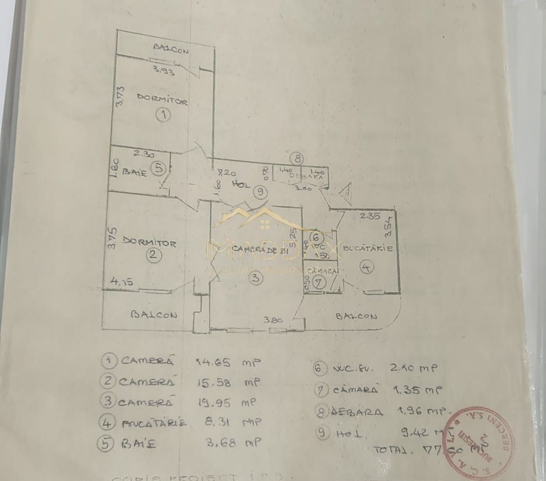 3 Camere Lux Decomandat | Zona Centrală Libertății | 3 Balcoane | - Schiță 13