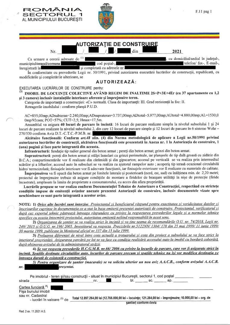 Teren cu Autorizatie Sector 1 | 37 apartamente | Oportunitate - Poză 11