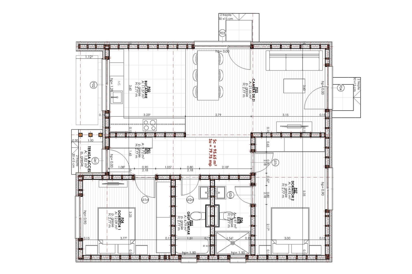 Case individuale pe structura de lemn/caramida in Prejmer - Schiță 9