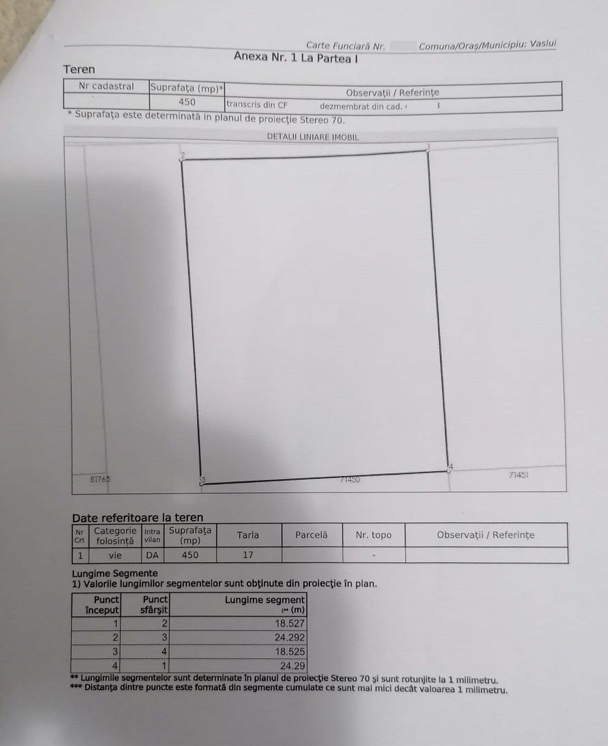 Teren intravilan 450 mp, zona FILATURII - Ferma 3; - Poză 1