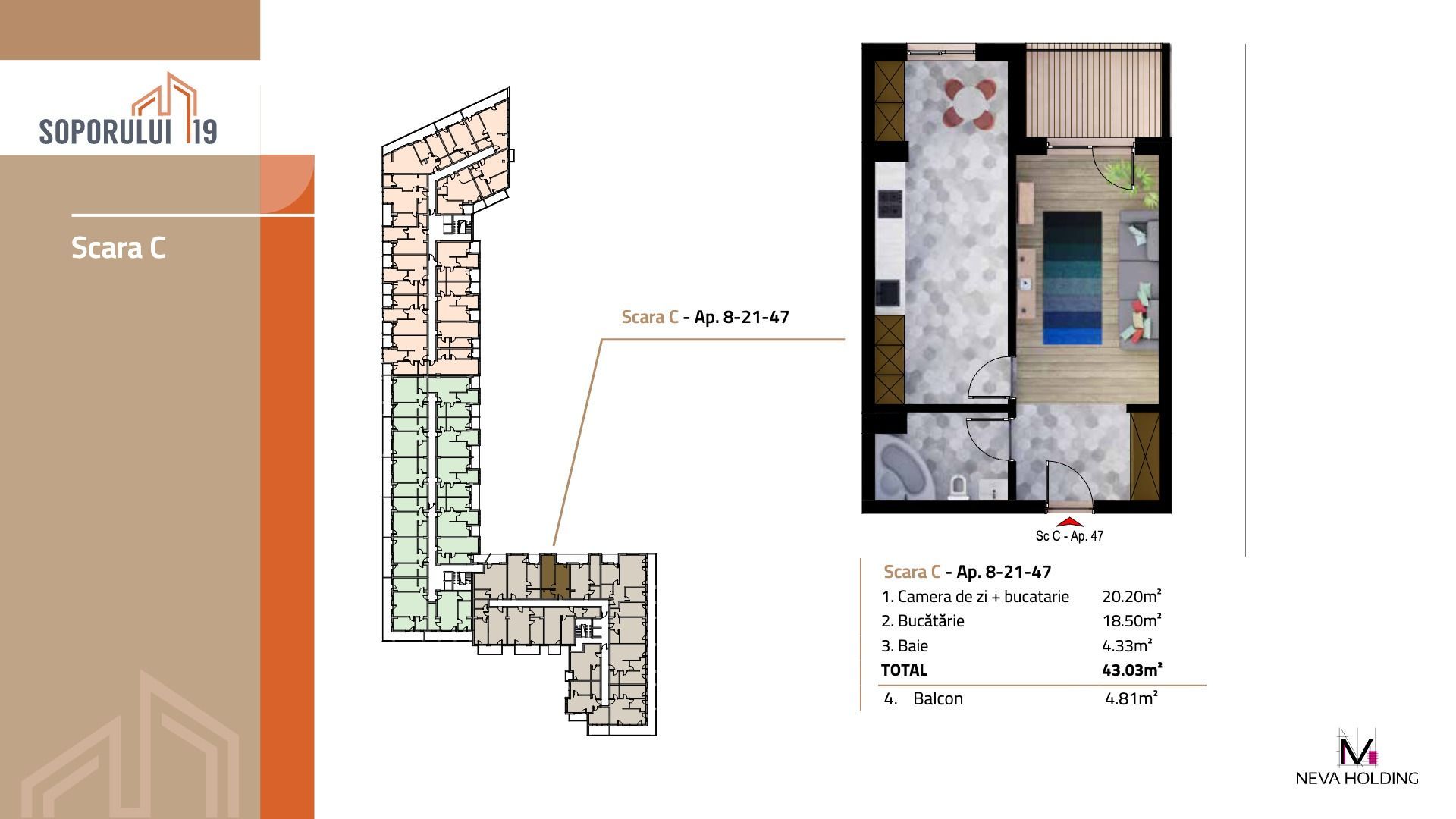 🏡 Studio modern | 43 mp utili | Ansamblu nou | Gheorgheni – Soporului - Poză 2