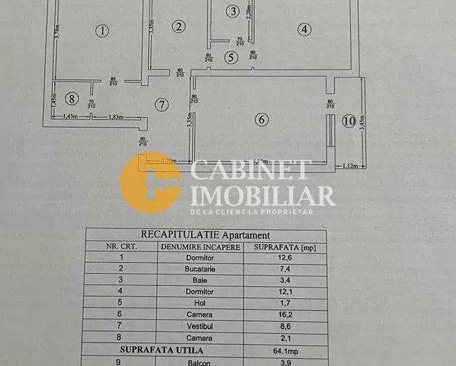 3c, Tatarasi nord, 2 balcoane inchise, liber, simplu! - Poză 6