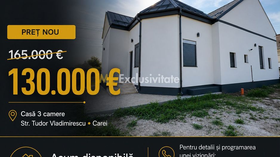 SUPER OFERTĂ! Casă 3 camere 154 mp, Teren 630 mp - Str. T. Vladimirescu - Carei - Poză 1