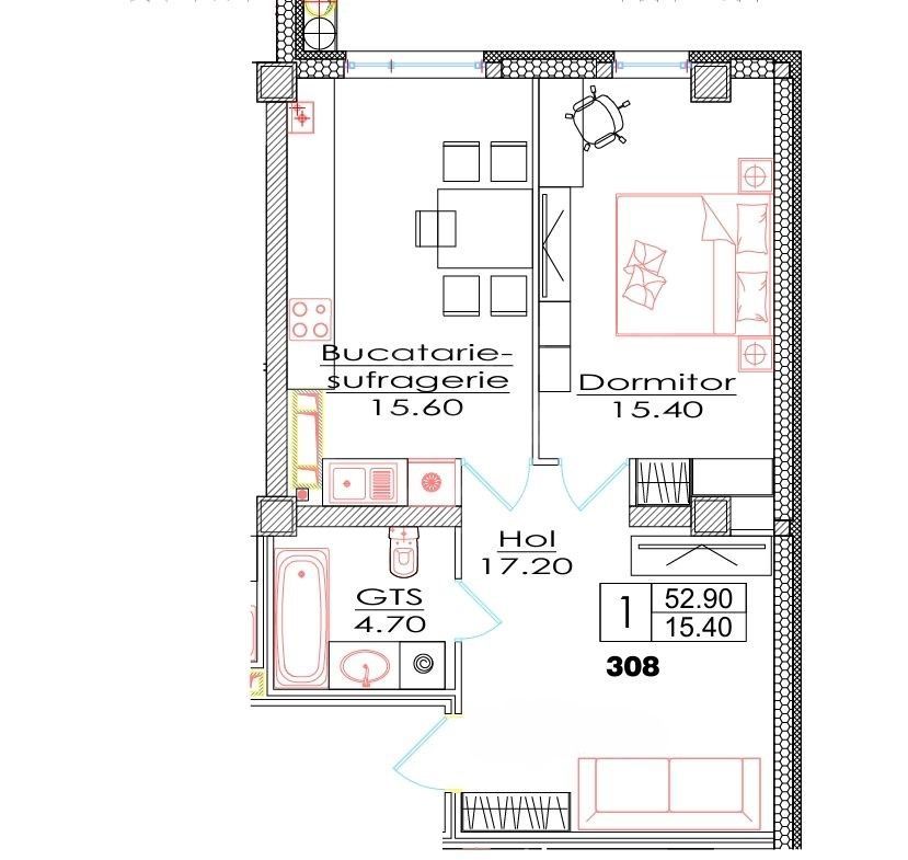 Vânzare, apartament, o cameră, str. Ialoveni, Telecentru - Poză 3