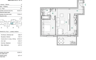 VANZARE APARTAMENT 2 CAMERE | STRAULESTI | 64MP | TERASA | COMPLEX NOU - Poză 12