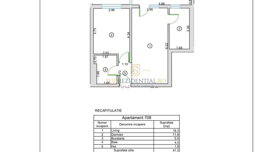 Apartament 2 camere – Prima închiriere | Confort Urban | Parcare - Schiță 8